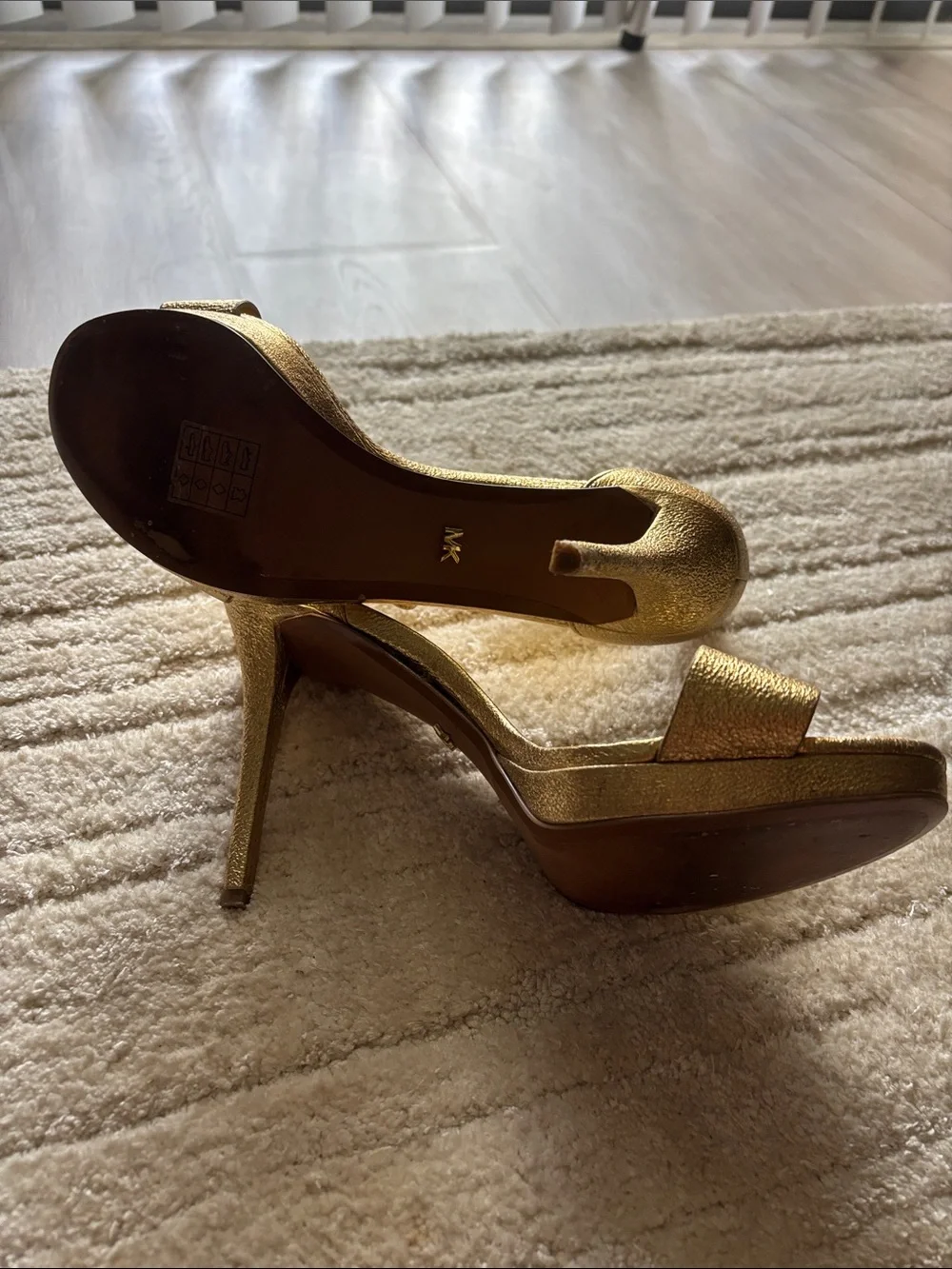 Michael Kors Metallic Gold Ankle-Strap Heels